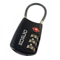 KORJO 3 Dial Luggage Lock with Cable Shackle (TSA FC)